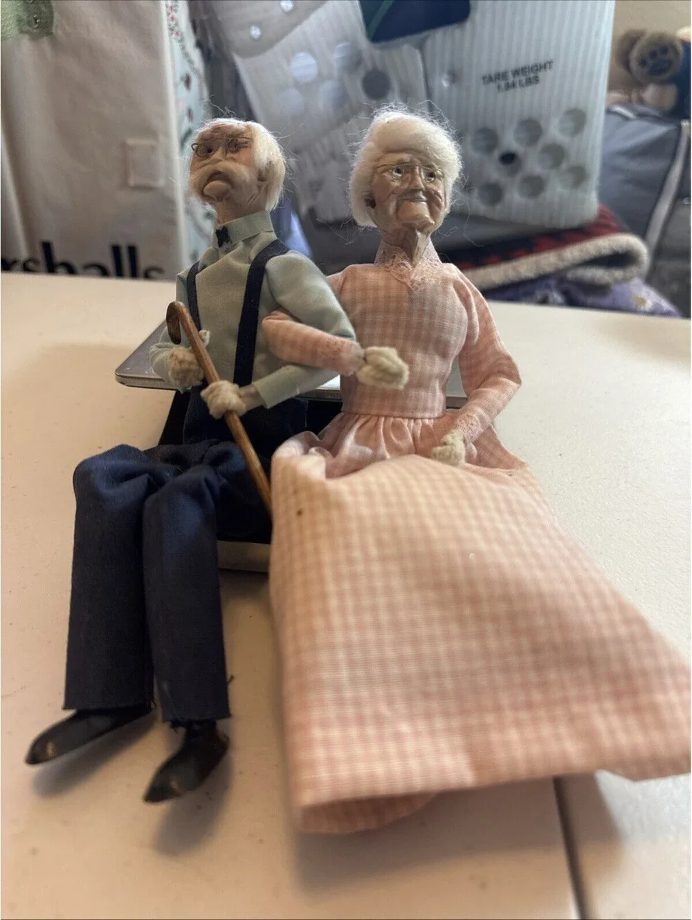 Rena's Vintage Dough Originals Handmade Dolls Grandma Grandpa From the Ozarks